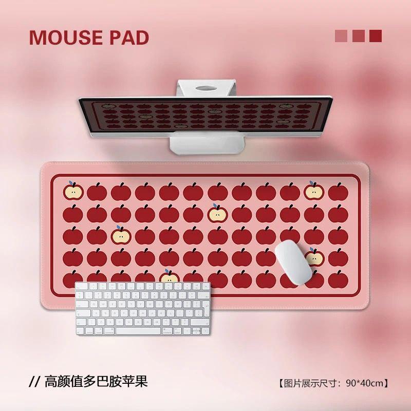 Dopamine Red Apple Pattern Oversized Mouse Pad Office Home Universal Desktop Wear Resistant Thickened Protective Mat