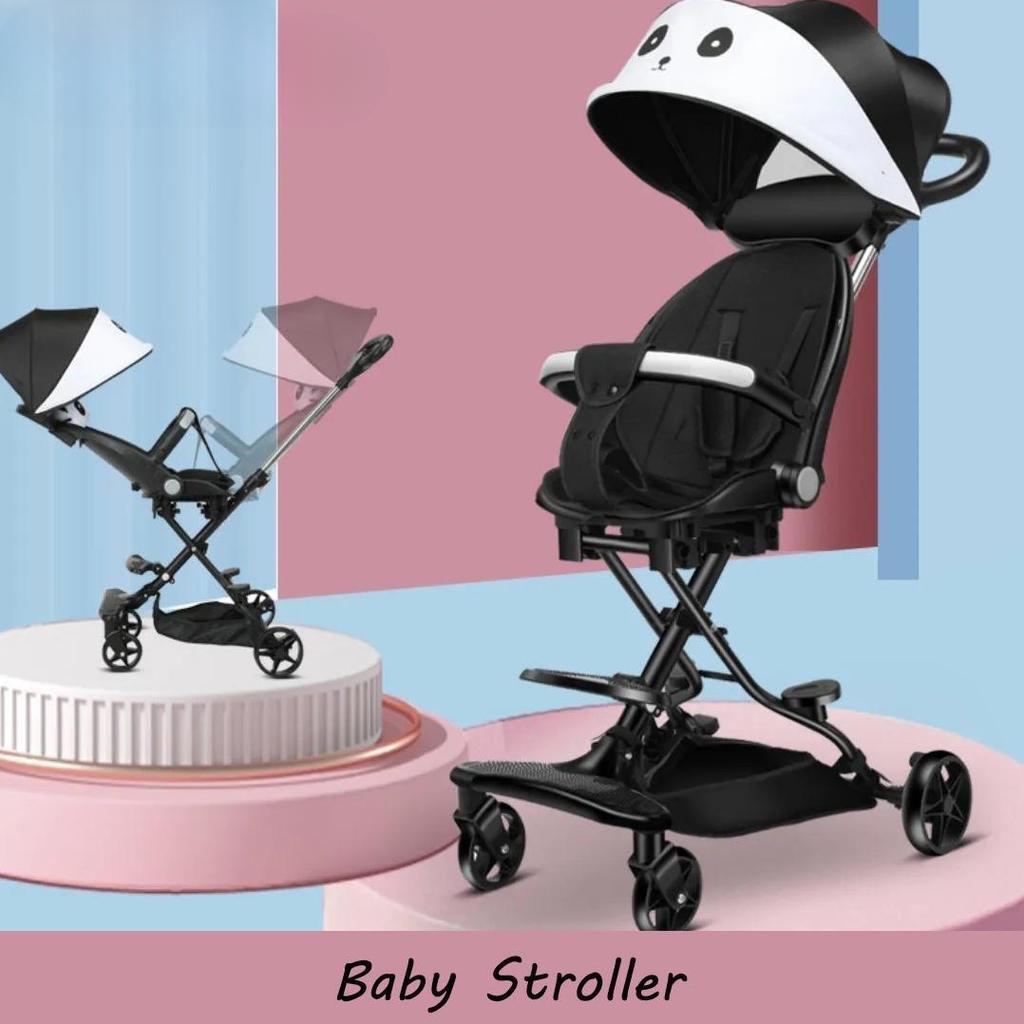 Baby Stroller Child Infant Two-way Reclining Trolley 1-6 Years Old Lightweight Foldable Trolley
