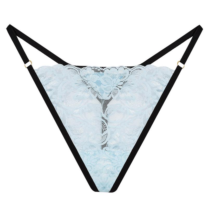 Women's Lace Thong: Low Waist, Hip Lift, High Cut, Metal Detail, Thin Strap, Sexy T-Pants
