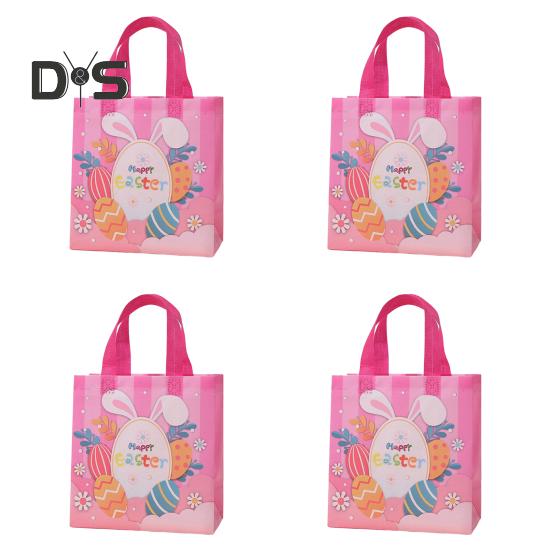 4 шт. прочный мешочек для конфет, удобный для переноски, прочный, счастливый пасхальный кролик, подарочная коробка, сумка для покупок
