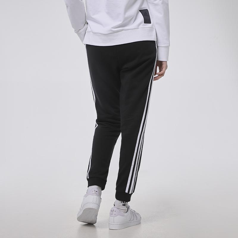 adidas Классические трикотажные джоггеры с тремя полосками, женские брюки, черные GP7131