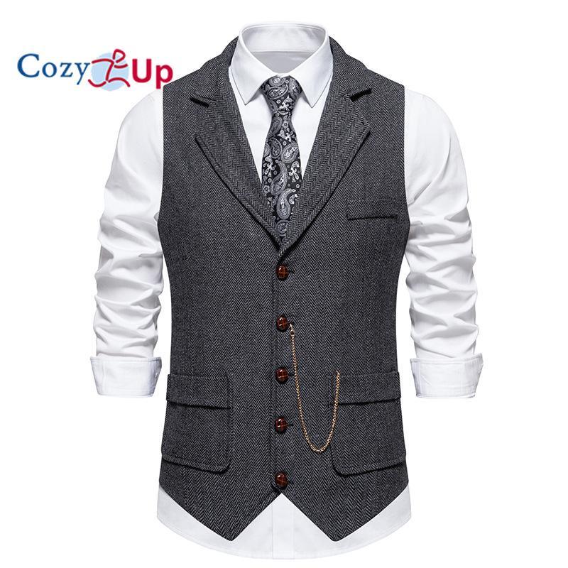Уютный мужской твидовый жилет с рисунком «елочка» в британском свадебном стиле, полушерстяной костюм премиум-класса, деловой жилет, деловое платье, жилет
