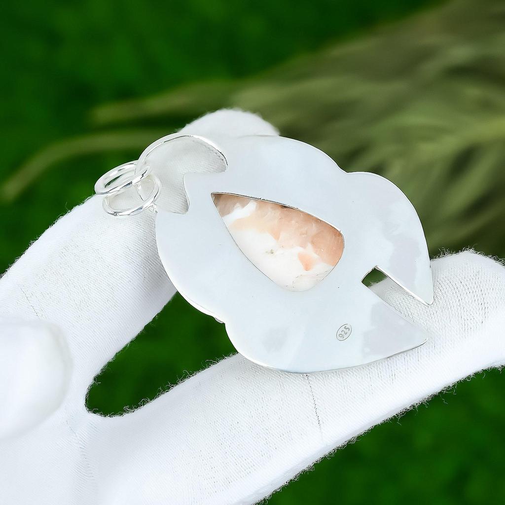 Memorial Day Deal Scolecite Gemstone Trendy Pendant Jewelry 925 Sterling Silver