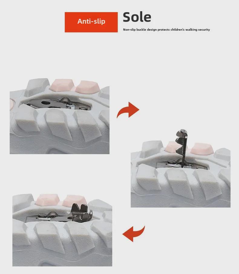 Зимние сапоги для девочек 2023 года: Теплые детские ботинки из толстого бархата со стальными когтями