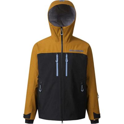 SALOMON Куртка-унисекс с капюшоном и застежкой-молнией на цветные блоки, желтая, LC2558600
