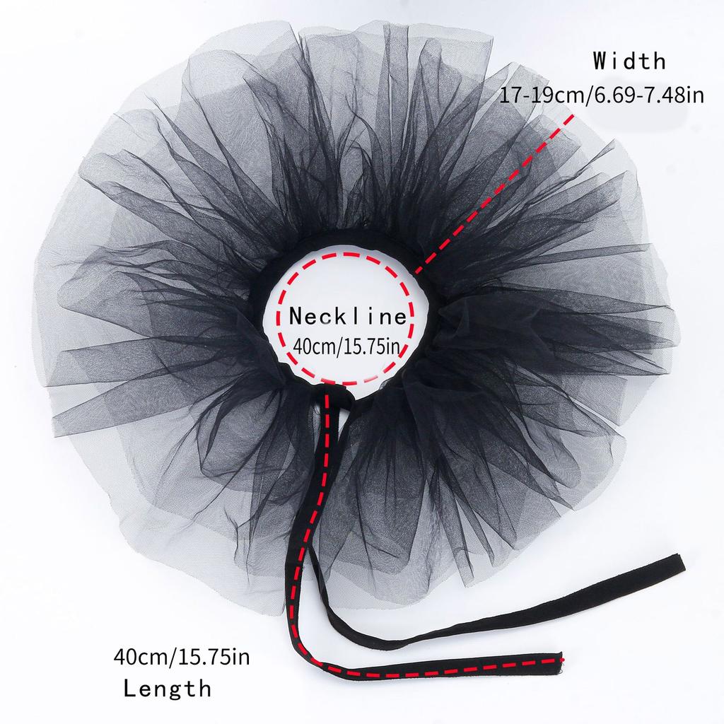 Elizabethan Ruffle Collar Victorian Tulle Collar for Halloween Party and Cosplay Event Clown Collar for Masquerades
