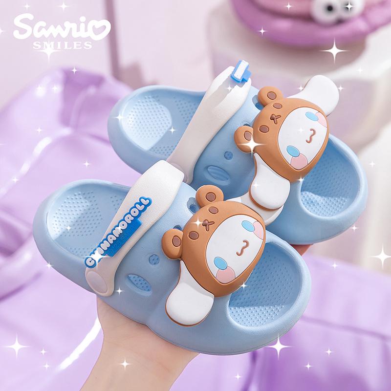 Детские летние шлепанцы Sanrio с мультяшным принтом, нескользящие, легкие, с мягкой подошвой