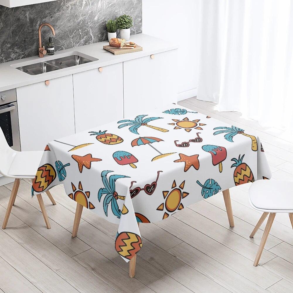 Милая скатерть в виде кролика, животных, растений, прямоугольная, водонепроницаемая и маслостойкая, ресторанный стол, кухонное украшение для дома