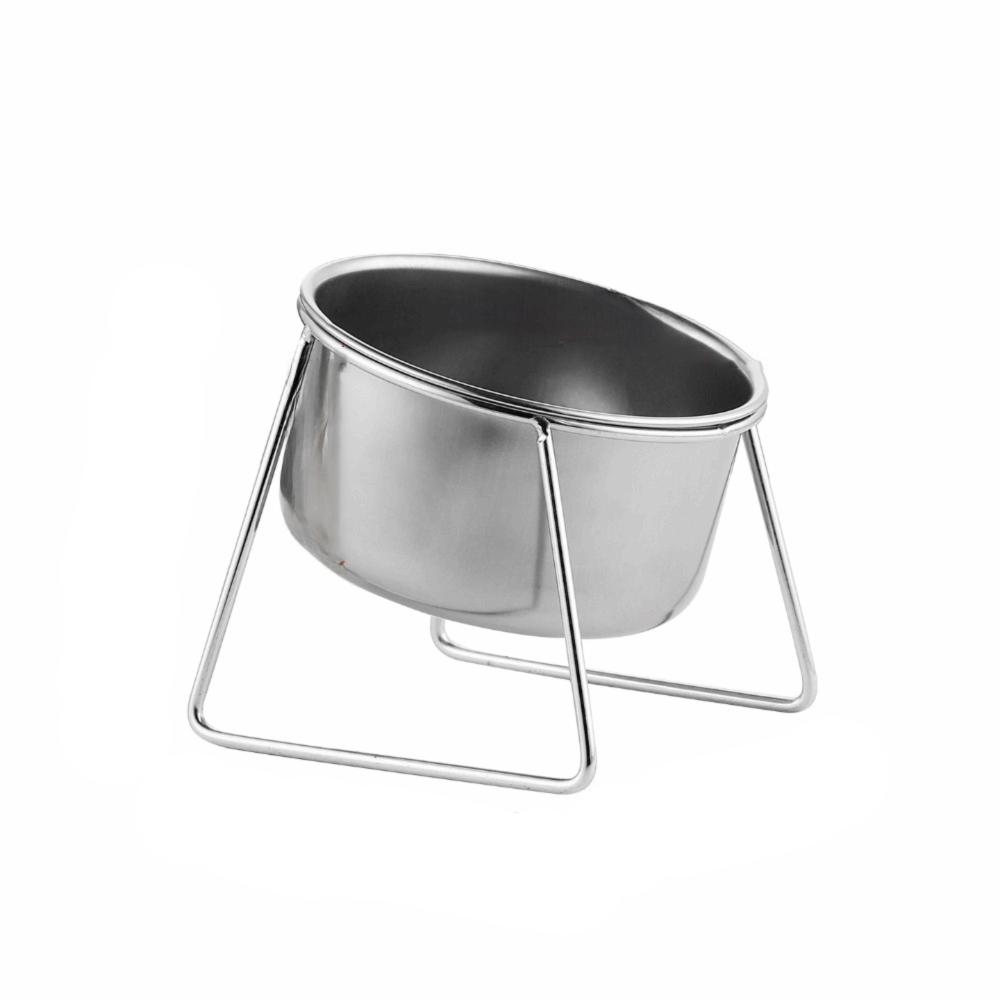 Anti-Tipping Stainless Steel Cat Bowl Fall-Resistant with Stand High Foot Dog Feeder Sturdy Rust Proof Neck Protector Bowl