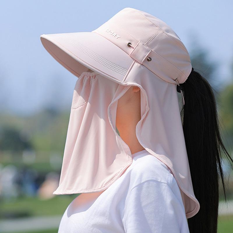 1 шт., устойчивая к ультрафиолетовому излучению широкополая шляпа, маска для лица, дышащая защита шеи, уличное солнцезащитное приспособление, шляпа, закрывающая лицо, женская мода