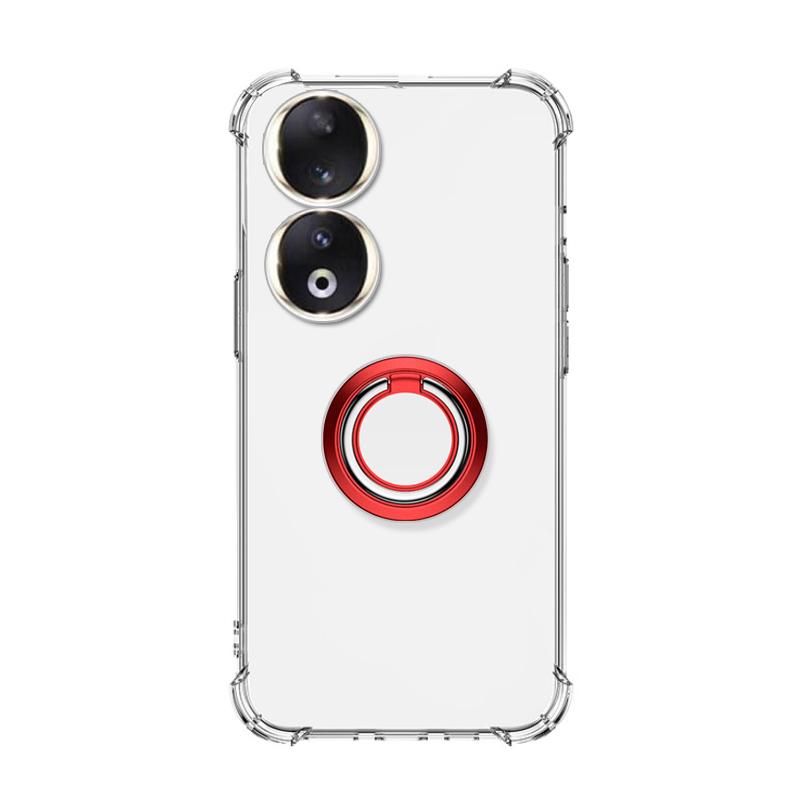 Мягкий прозрачный чехол с подставкой для кольца для Honor 90 Pro 90 Lite 80 70 60 50 30 20 Pro Plus, прозрачный кронштейн-держатель, подушка безопасности, защитная задняя крышка телефона, капа
