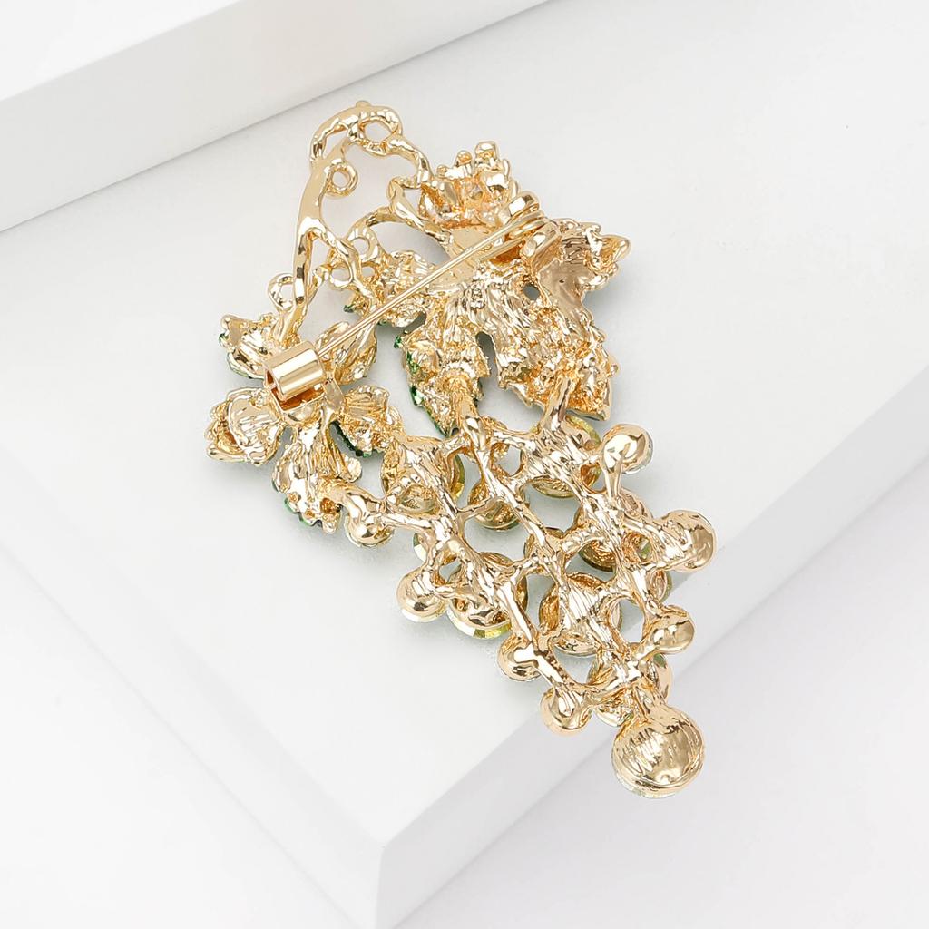 Fashion Rhinestone Grape Brooch High-End Temperament Simple Apparel Accessories Coat Suit Pin Brooch