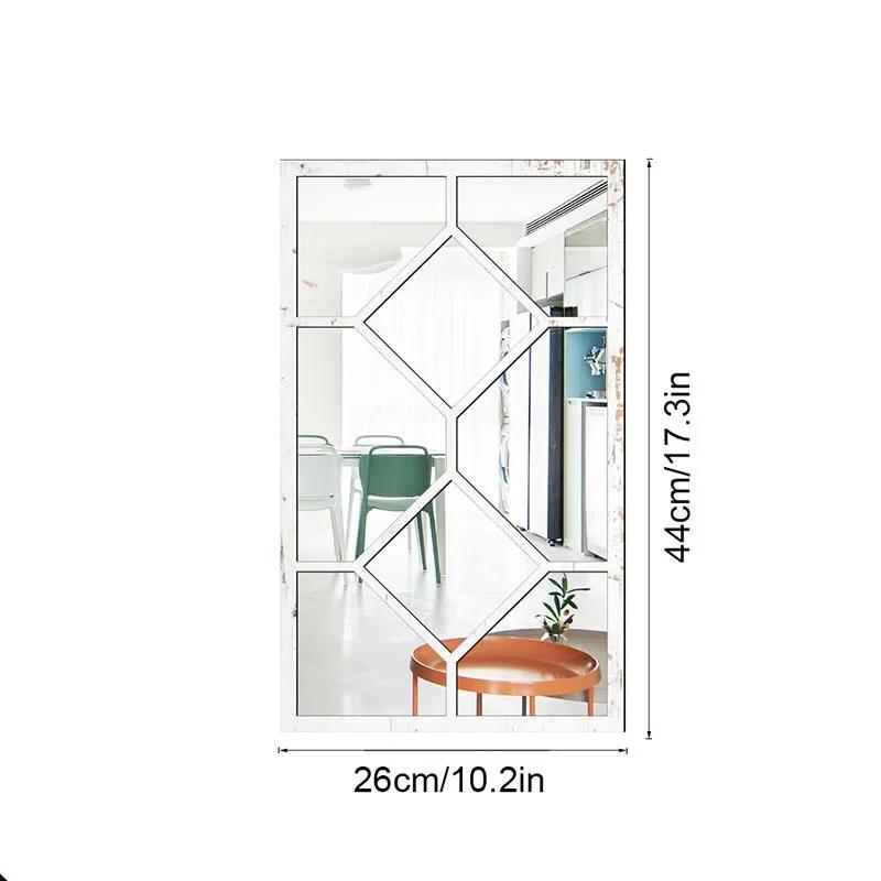 Imitation Window Arch Design Acrylic Mirror Wall Sticker Self-adhesive Decals Home Living Room Background Art Wall Decor Mirror