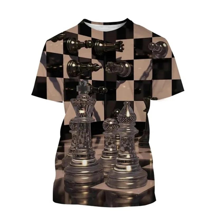 Chess T-shirt 3D Printing Design Fashion O-neck Short Sleeve Multiple Styles Tee Shirts Breathable Soft 2024 Summer y2k Tops
