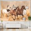 Spur The Horse Galloping Tapestry Wall Hanging Chinese Ink Painting Hippie Bohemian Dormitory Studio Decor Large Tapestries