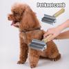 3 In 1 Dematting Deshedding Pet Comb Dogs Cats Pet Knot Comb with Safe Bottom Hair Rake Pet Grooming Tool