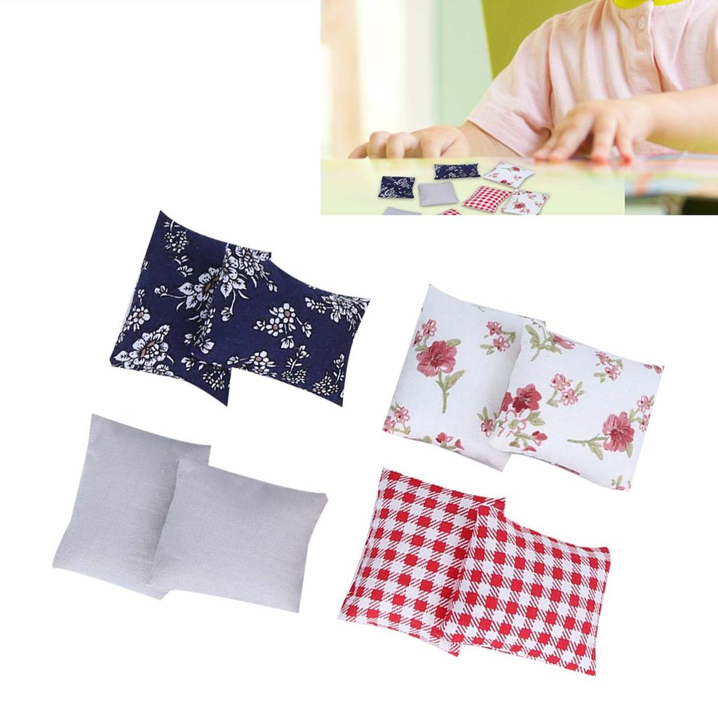 8шт 1:12 Подушки для кукольного домика, миниатюрные, имитация подушек, мебель, модель, игрушка, аксессуар, подушка для дивана