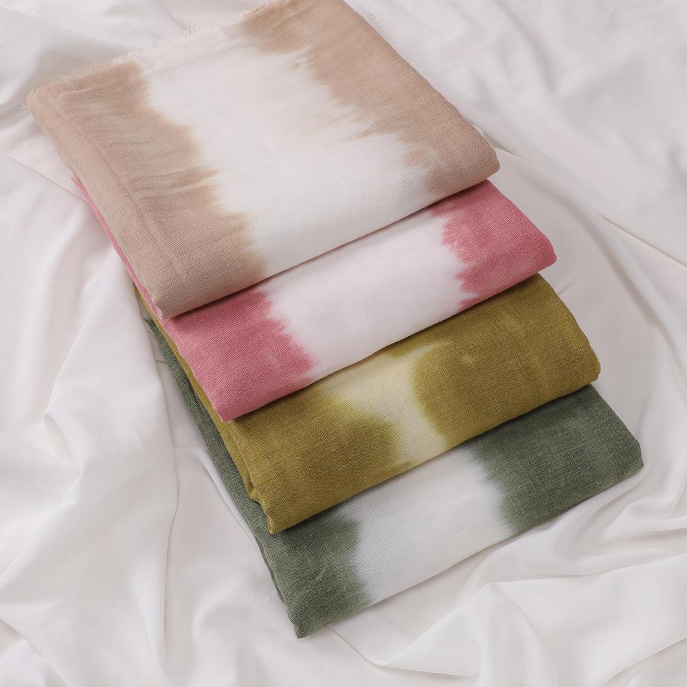 Хлопковый хиджаб с эффектом окрашивания tie-dye Хиджабы для женщин Повязка на голову Мусульманская мода Тюрбан Женский Мусульманский платок для женщин