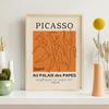 Пикассо Танцовщица Баухаус Круглый Харинг Оранжевый Настенное Искусство Холст Картина Скандинавская эстетика Плакат и принт Декор в гостиную Картина