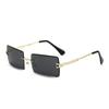 Metal Sunlight Glasses New Rimless Cut Edge Square Sunglasses Fashion Sunglasses Women's Trend Sunglasses Beach Mirror