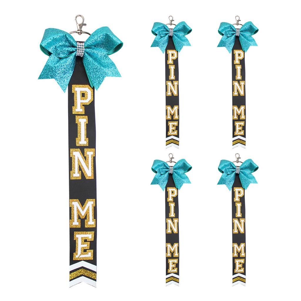 Set of 5 Cheer Team Ribbon Keychains Set Cheerleading Key Accessories for Sports Event and Team Building Activities