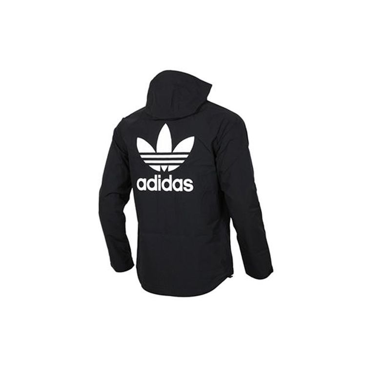 Adidas Originals Trefoil Ветровка с капюшоном Мужская верхняя одежда Черный BR4146