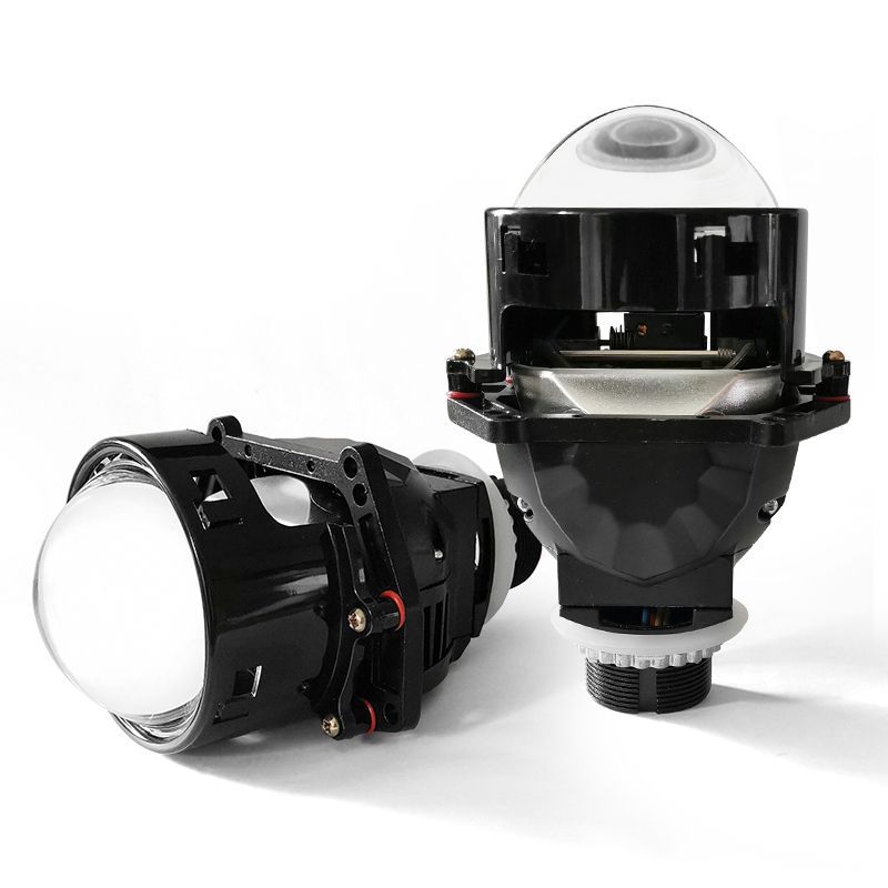 Car LED Bifocal Lens H4 Modified Headlight Fish Eye Lamp 3.0 Inch Lossless Bifocal Lens HD Blue Film Universal