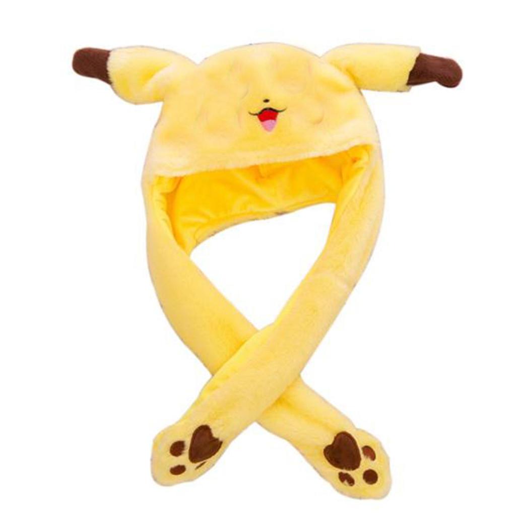 Popular Product 60cm Cute Pikachu Hat Ears Moving Up Down Air Bag Plush Toy Cap Birthday Gift