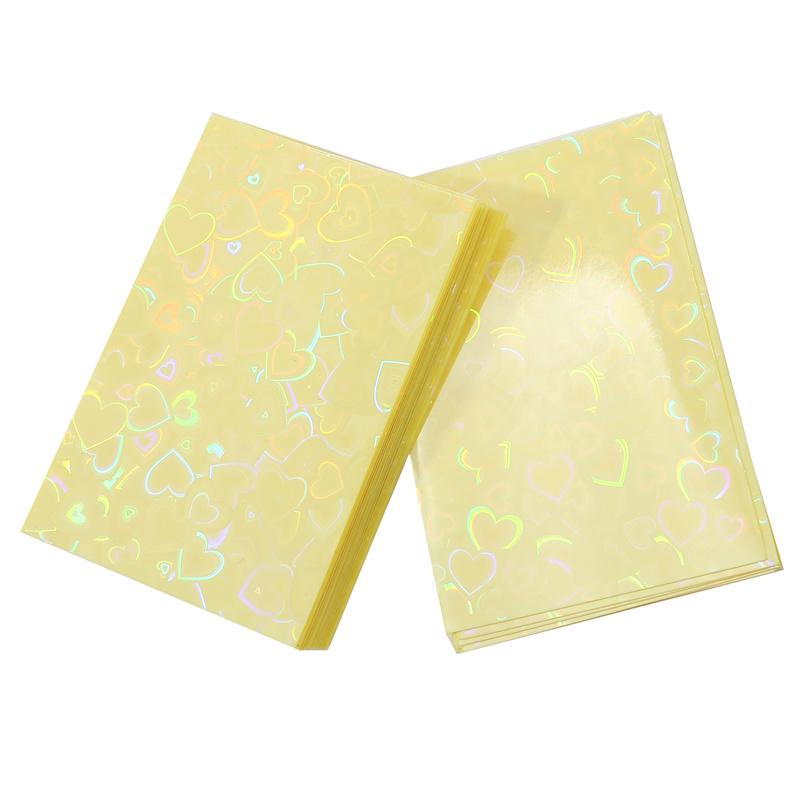 50pcs Heart Printed Laser Frosted Film Kpop Card Holders Idol Card Collect Protective Film Photocard Game Cards Protector Cover