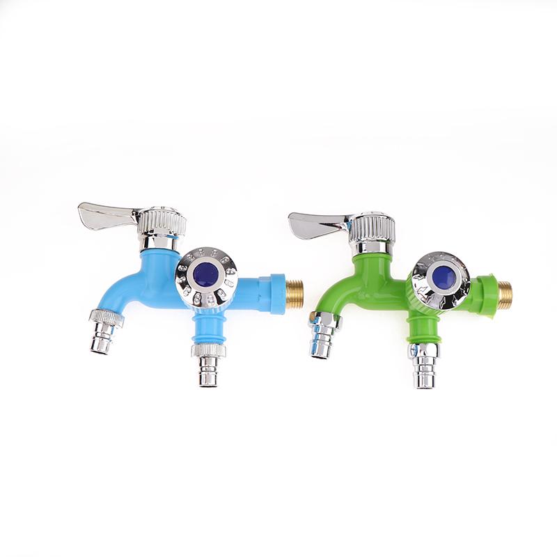 Двойной контроль двойной выпускной водопроводный кран 1/2" универсальный интерфейс пластиковый кран для домашнего шланга ванной комнаты орошение быстроразъемное соединение