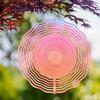 360 Rotating Metal Wind Chime for Outdoor Decor 10 Inch Pink To Blue Gradient Hanging Ornament Perfect for Patio Garden and Home