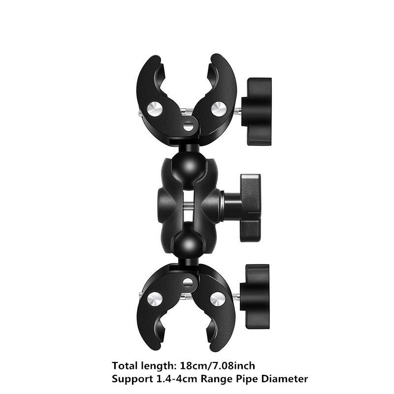 Держатель с двойным шаровым зажимом, крепление на руль, для велосипеда, мотоцикла, удлинитель, палка для GoPro 13 12 11 10 Insta360 X4 DJI Action 4