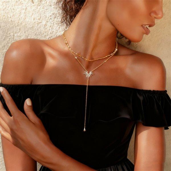 Stainless Steel Vintage Totem Sun Pendant Necklace For Women Men Gold Color Fashion Statement Neck Chain Jewelry Accessories