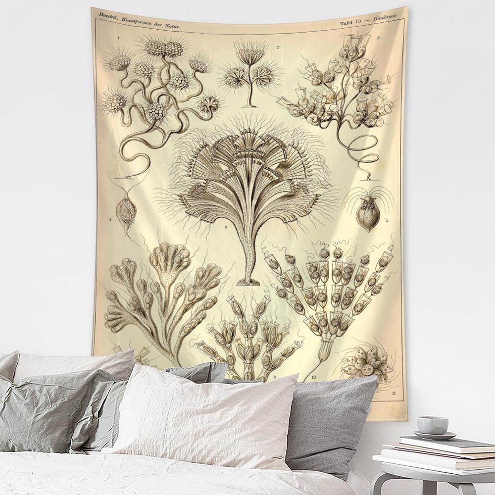 Карта идентификации подводных насекомых, настенный гобелен в богемном стиле, психоделическое колдовство, искусство, загадочный домашний декор