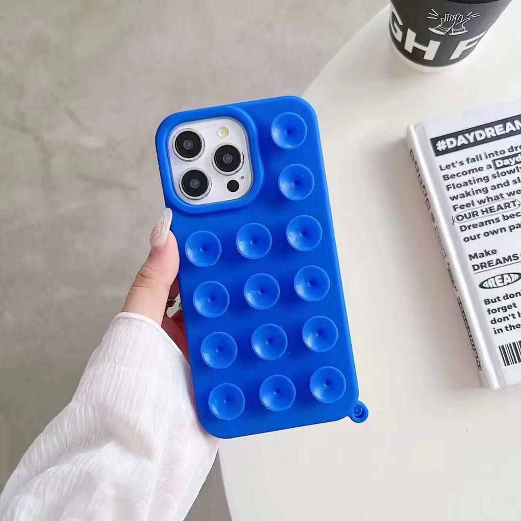 Подходит для IPhone16/15Pro Креативный силиконовый чехол на присосках 13 Мягкий чехол 14 Чехол для мобильного телефона