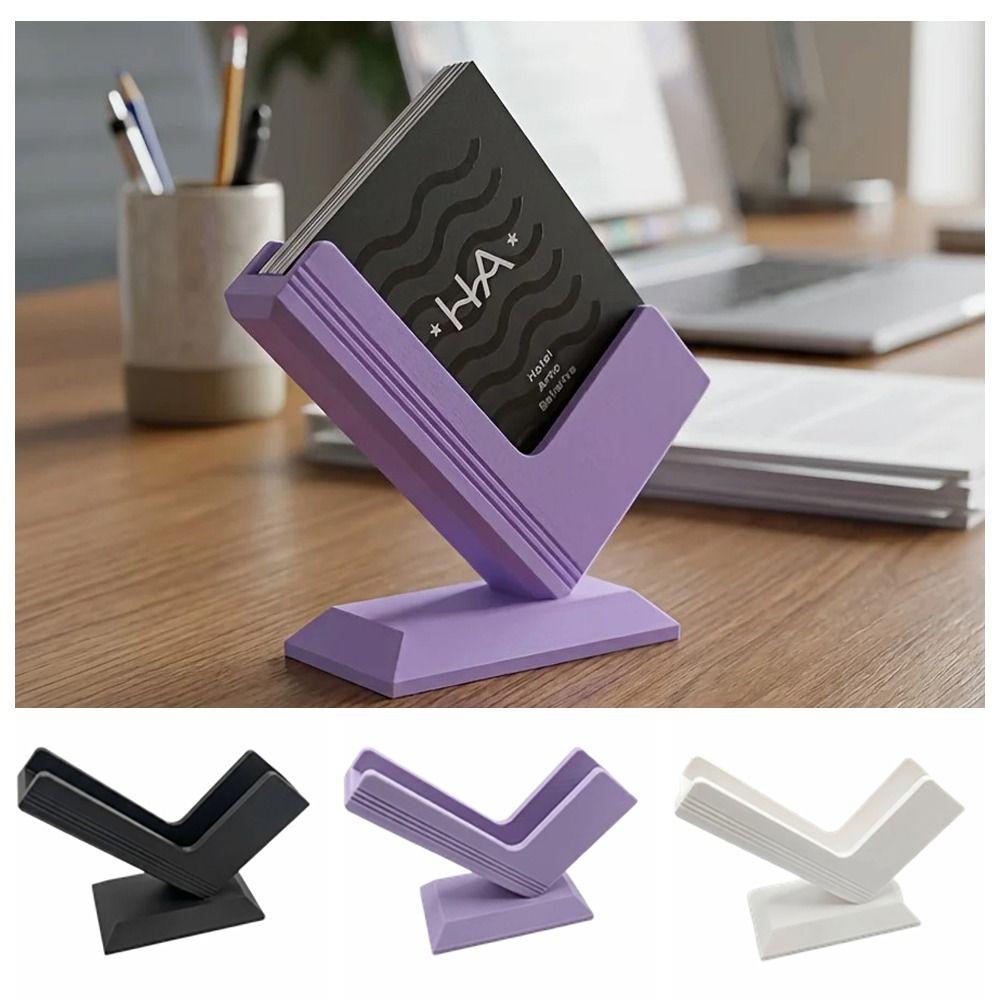 Solid Structure Business Card Holder Desktop Placement Card Display Rack Business