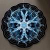 2D Metal Wind Spinner Ornament for Garden Decor Intricate Blue and Golden Design Indoor Outdoor Holiday Gift for All Occasions