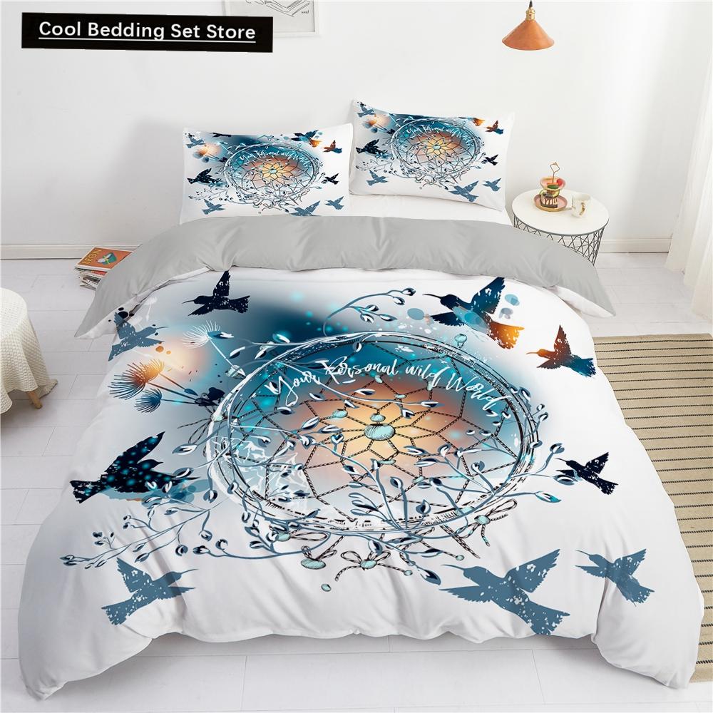 Ловец снов Лось Король Королева Пододеяльник Богемный стиль Бабочка Постельное белье для подростков Девочек Женщин Коза Белый 2/3 шт. Пододеяльник