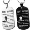 To My Brother Necklace Metal Lettering Pendant Inspirational Love Gifts for Boys Friendship