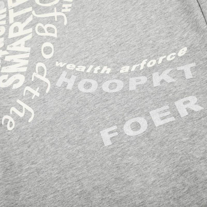 Unisex Vintage American Style Loose Fit Cotton Sweatpants Men Women Gray Casual Pants With Letter Print