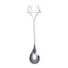 Tableware Christmas Deer Head Stainless Steel Christmas Spoons Tea Scoop Coffee Scoops Xmas Antlers
