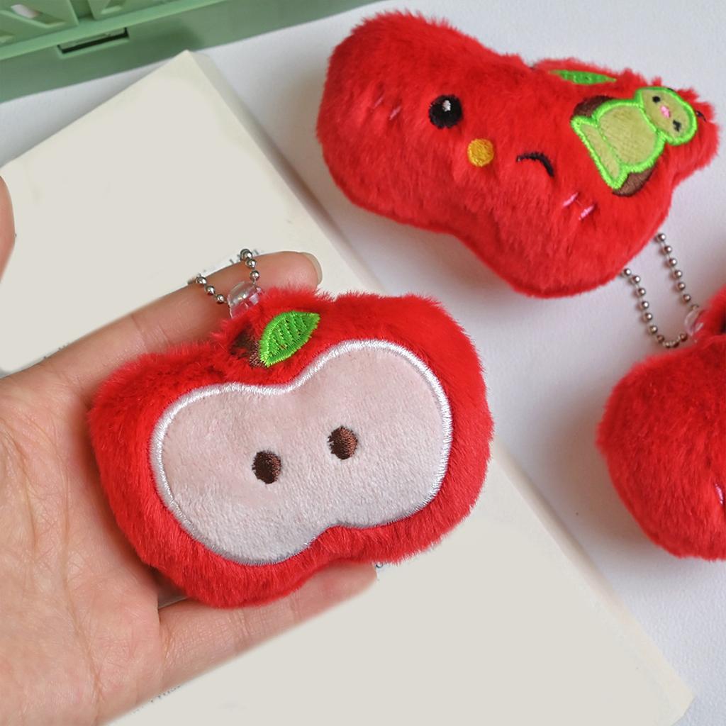 Подвеска в форме яблока из плюшевых материалов, удобная и портативная, прекрасный дизайн для женских рюкзаков, украшение