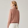 Zhaojun Women's 100% Cashmere Striped Crew Neck Sweater