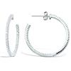 [Q4053] - Silver Hoop Earrings 'Cristal Plénitude' Silver White (rhodium-plated) - 3 Cm 1 Mm