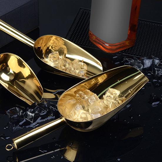 Лопата для льда Совок для льда Из нержавеющей стали Лопатка для льда Лопата для попкорна Совок для попкорна Совок для муки Многоцелевой бар Вечеринка Свадьба Лопата для еды с длинной ручкой