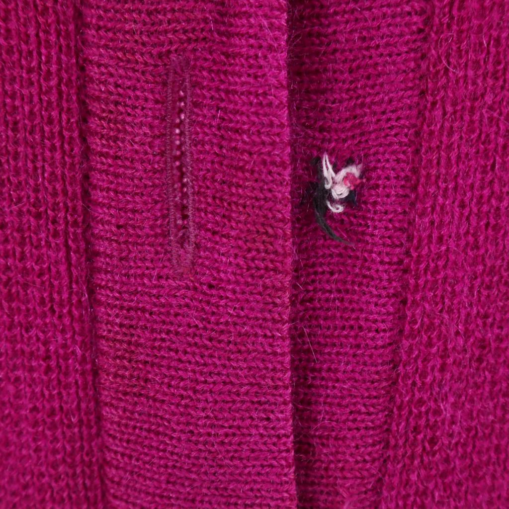 Yves Saint Laurent 90s Old Long Sleeve Knit Cardigan M Purple Women Used