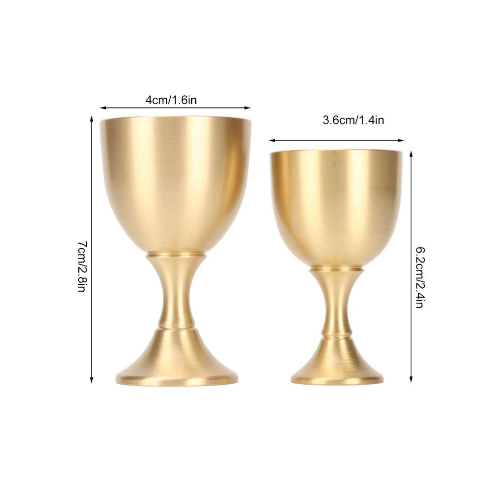 2pcs Vintage Mini Wine Glasses Brass Chalice Goblet  Party Wedding Graduation Anniversary Christmas