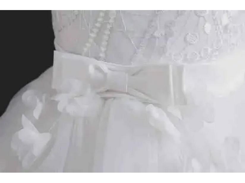 Платье для девочек из пушистой пряжи Cross-Border с бусинами и бантом