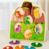 Educational Wood Dinosaur Jigsaw Early Learning Toddler Puzzles  Family Playing