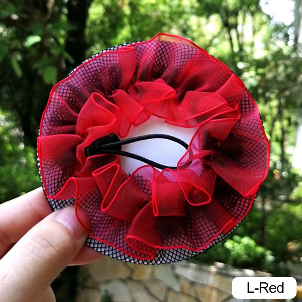 Dot Girl Women Bun Cover Snood Hair Nets Latina Ballet Dance Skating Crochet Snoods Hair Accessories